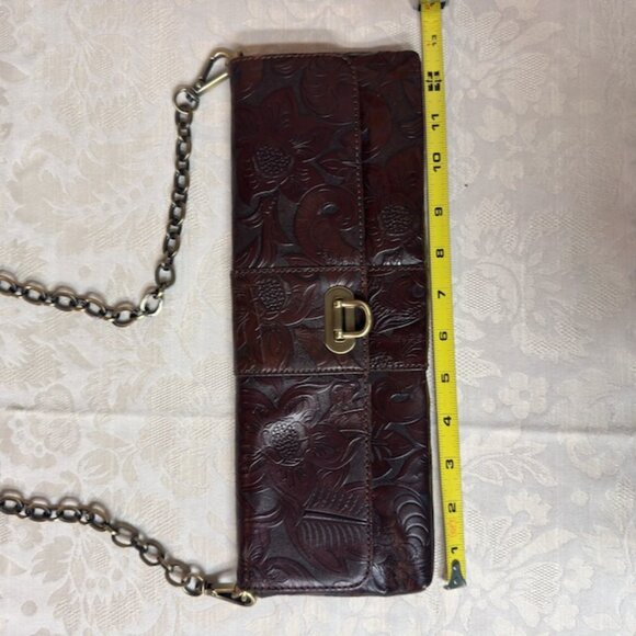 Nine West Tooled Leather Clutch / Shoulder Bag – 2-Way Style - Picture 8 of 13